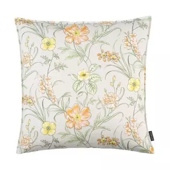 Наволочка пуховая, цветочный принт по всей поверхности, желтый/оранжевый, размер: 50 х 50 см, наполнитель: нет Proflax