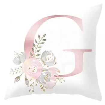 Наволочка с английским алфавитом и цветочным принтом, поясная наволочка, украшение для свадебной кровати-G Stuttg
