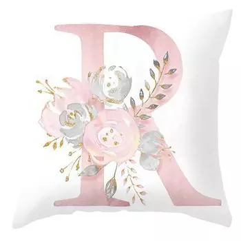 Наволочка с английским алфавитом и цветочным принтом, поясная наволочка, украшение для свадебной кровати-R Stuttg