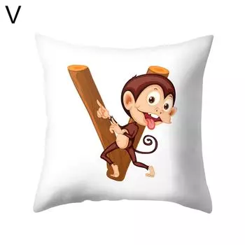 Наволочка с английской буквой «Обезьяна», чехол для подушки, диван-кровать, украшение для автомобиля, кафе, офиса-V Stuttg