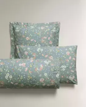 Наволочка с цветочным принтом Zara Home, синий