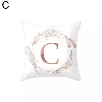 Наволочка с цветочным рисунком и буквами, наволочка для дивана-кровати, домашняя подушка-C Stuttg