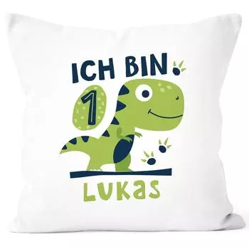 Наволочка с динозавром T-Rex, персонализированные подарки на день рождения для ребенка, наволочка с именем, хлопок SpecialMe 1, белый, унисейз