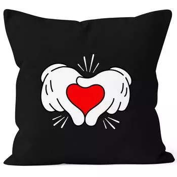 Наволочка с комиксами, руками, сердцем, сердцем, наволочка, декоративная подушка, подарок, любовь, парень, подруга, хлопок MoonWorks, черный, униразмер