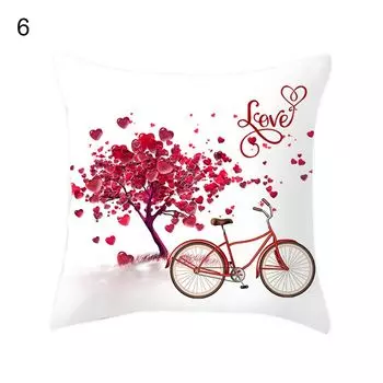 Наволочка с квадратным узором розы, полиэстер, персиковая кожа, чехол для подушки на день Святого Валентина, домашний декор-6 Stuttg