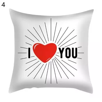 Наволочка с мягкой текстурой, простой в уходе, полиэстер, чехол для подушки с принтом «любовный алфавит», мебельные аксессуары-4 Stuttg