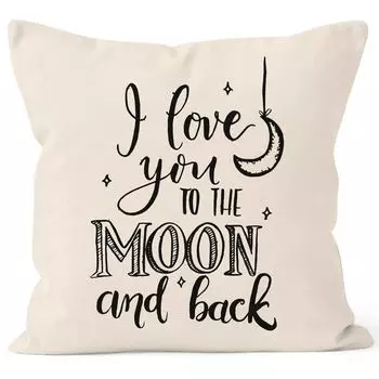 Наволочка с надписью «Я люблю тебя до Луны и обратно», подарок партнеру, парню, девушке, люблю SpecialMe, натуральный, унисейз