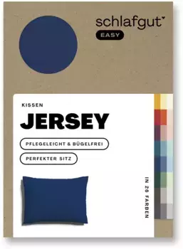 Наволочка Schlafgut "EASY Jersey", (1 шт.), наволочка на молнии, мягкая и впитывающая, наволочка 70х90 см, синий