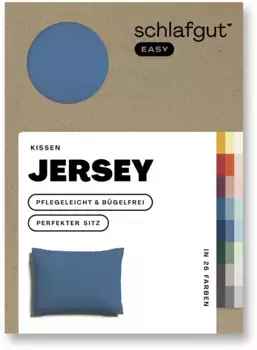 Наволочка Schlafgut "EASY Jersey", (1 шт.), наволочка на молнии, мягкая и впитывающая, наволочка 70х90 см, синий