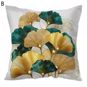 Наволочка Soft Touch, легкий уход, полиэстер, персиковая кожа, узор в виде листьев гинкго, подушка, предметы домашнего обихода-B Stuttg