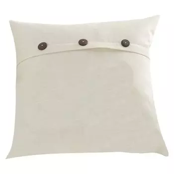 Наволочка, светлая роскошная двойная игольная койра с пуговицами, дизайн квадратной формы, льняная декоративная наволочка для гостиной, белая Stuttg