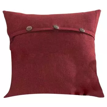 Наволочка, светлая роскошная двойная игольная койра с пуговицами, дизайн квадратной формы, льняная декоративная наволочка для гостиной, цвет красного вина Stuttg