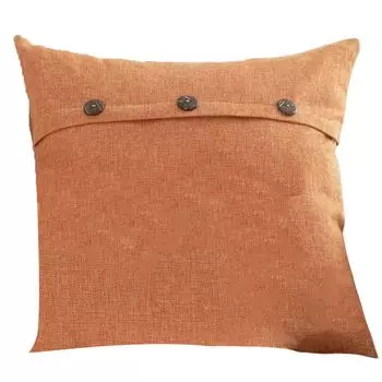 Наволочка, светлая роскошная двойная игольная койра с пуговицами, дизайн квадратной формы, льняная декоративная наволочка для гостиной, оранжевый цвет Stuttg