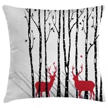 Наволочка twentyfour Deer, 50 см цвет schwarz/rot