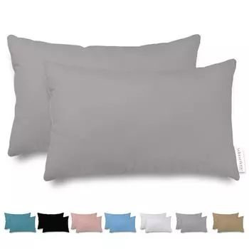 Наволочка Veluna Home 40x60см - 100% хлопок (комплект из 2 шт.) - серый - плотная ткань 57 нитей/см - наволочка - сертифицирован Oeko Tex - Renforc