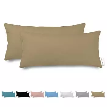 Наволочка Veluna Home 40x80см - 100% хлопок (комплект из 2 шт.) - бежевый - плотная ткань 57 нитей/см - наволочка - сертифицирован Oeko Tex - Renforc