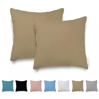 Наволочка Veluna Home 80x80см - 100% хлопок (комплект из 2 шт.) - бежевый - плотная ткань 57 нитей/см - наволочка - сертифицирован Oeko Tex - Renforc