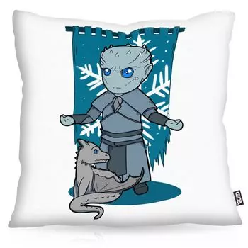 Наволочка VOID Chibi Night King, чехол для подушки, полиэстер, водонепроницаемые белые ходунки для улицы и дома, размер подушки: 60 x 60 см, цвет подушки: белый