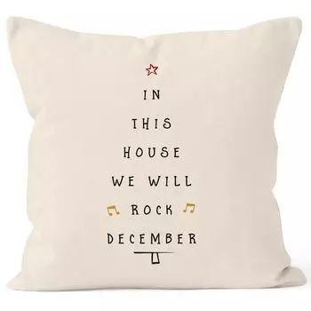 Наволочка в этом доме мы зажжем Декабрь Рождественский подарок 40х40 хлопок MoonWorks натуральный унисейз