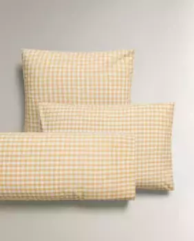 Наволочка в клетку из хлопка Zara Home, желтый