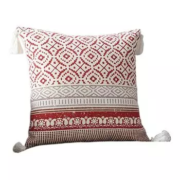 Наволочка в скандинавском стиле, мягкая трогательная хлопчатобумажная пряжа, универсальный диван, диван, кисточки, чехлы для подушек, товары для дома-красный, размеры: 45x45 см Stuttg