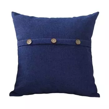 Наволочка, винтажный декор с пуговицами, наволочки, наволочка в стиле фермерского дома со скрытой молнией для дома-темно-синий Stuttg