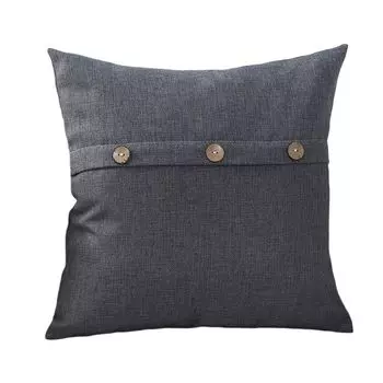 Наволочка, винтажный декор с пуговицами, наволочки, наволочка в стиле фермерского дома со скрытой молнией для дома, темно-серый Stuttg