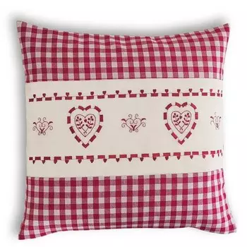 Наволочка wometo Landhaus Herz, 40x40 см цвет rot mit herz