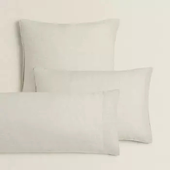 Наволочка Zara Home (160 gsm) Washed Linen, светло-бежевый
