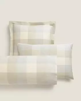 Наволочка Zara Home Check Flannel, бежевый/серый