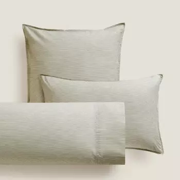 Наволочка Zara Home Striped Cotton, зеленый