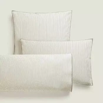 Наволочка Zara Home Striped Seersucker, бежевый