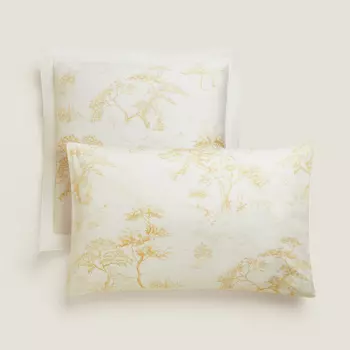 Наволочка Zara Home Toile De Jouy Sateen, светло-желтый