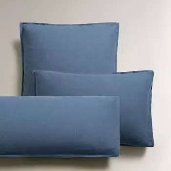 Наволочка Zara Home Washed Linen, 140 г/м, синий