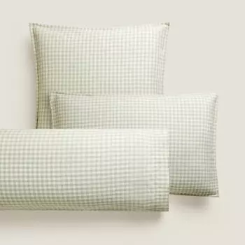 Наволочка Zara Home with a check design, зеленый