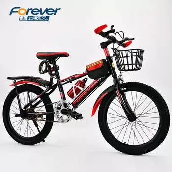 Навсегда детский велосипед, горный велосипед, 18-дюймовое красное колесо, односкоростной + подарочный пакет + корзина + заднее сиденье HJ FOREVER