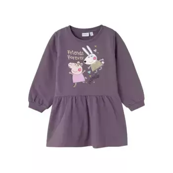 Название It спортивное платье «NMFAMIRA PEPPAPIG LS SWE DRESS BRU CPLG» Name It, цвет Arctic Dusk