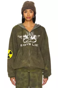 Не испытывай меня махровая натуральная толстовка harley Boys Lie, зеленый