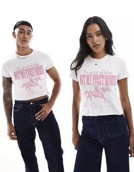 Не первая моя белая футболка с принтом «родео-кроп» PRNT