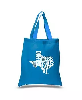 Не связывайтесь с Техасом — маленькая большая сумка Word Art LA Pop Art, синий