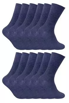 Неэластичные очень широкие диабетические носки для плохого кровообращения Sock Snob, синий