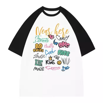 Near Here РЯДОМ ЗДЕСЬ Футболка унисекс, Серые/черные рукава