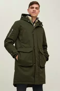 Небьющаяся зимняя парка с капюшоном Jack & Jones, зеленый