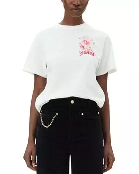 Небесная футболка GANNI, белый