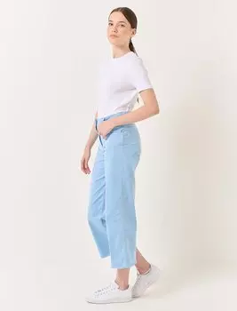 Небесно-голубые свободные брюки из габардина с высокой талией и широкими штанинами Jimmy Key