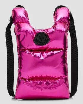 Небольшая повседневная сумка-пуховик через плечо Moncler, цвет Dark Pink