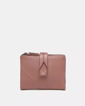 Небольшой кошелек из гладкой кожи розового цвета с тисненым логотипом Abbacino, розовый