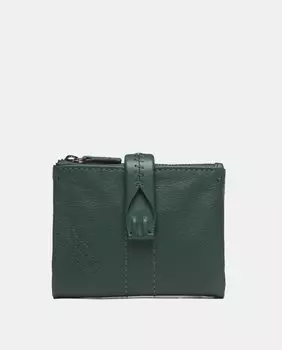 Небольшой кошелек из гладкой кожи зеленого цвета с тисненым логотипом Abbacino, зеленый
