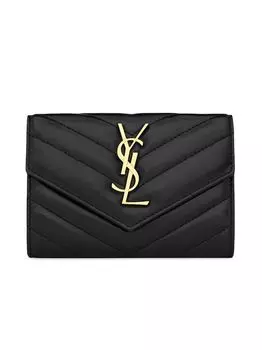 Небольшой кошелек-конверт Cassandre Saint Laurent Matelass из стеганой кожи ягненка Saint Laurent