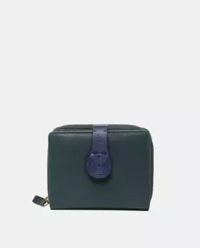 Небольшой кожаный кошелек на молнии и застежке Abbacino, зеленый